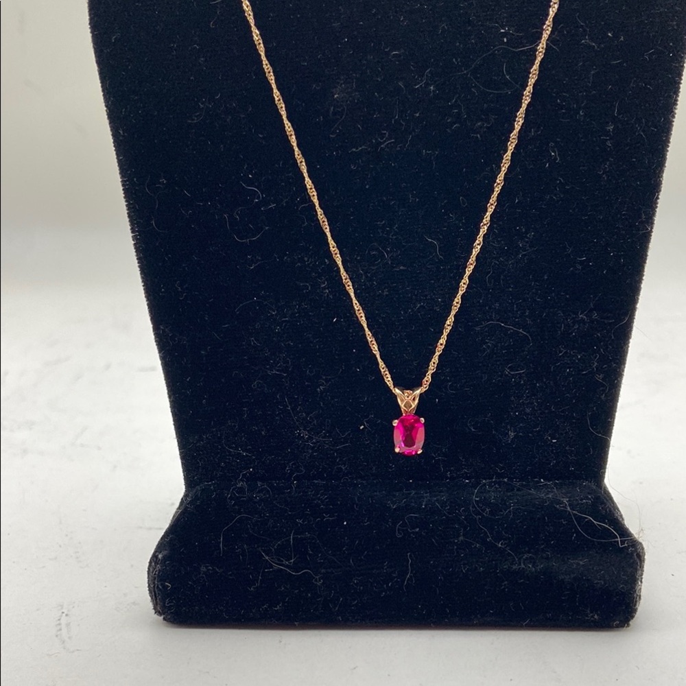 3/4 ct ruby &Gold Necklace with Dainty Design Mined Ruby